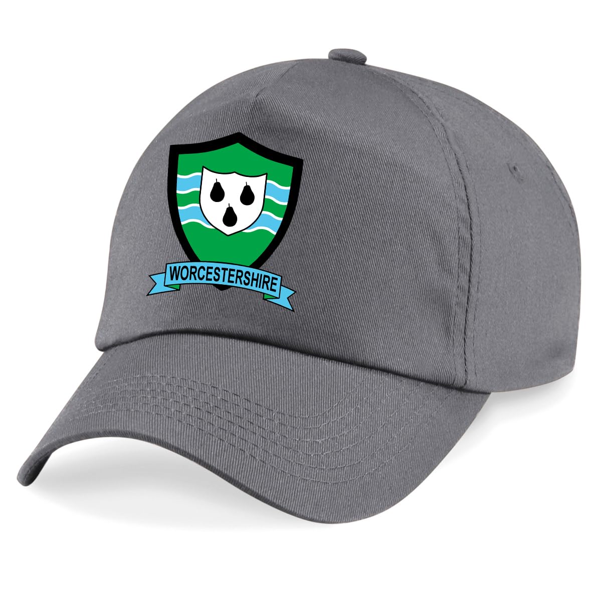 Worcestershire County Embroidered Baseball Cap Cricket Sport Your County Embroidery (Grey)