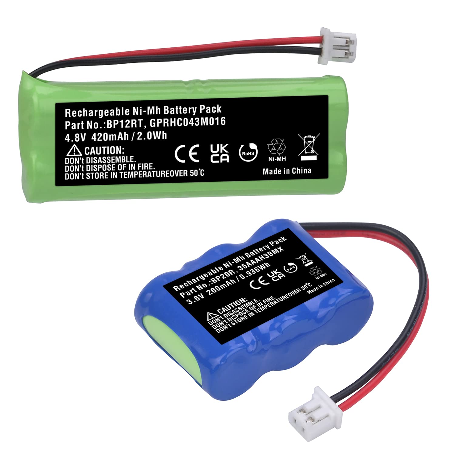 Dog Training Collar Battery Replacement – Compatible With Dogtra BP12RT & BP20R, Replaces 175 NCP Transmitter/Receiver, 300mAh & 210mAh