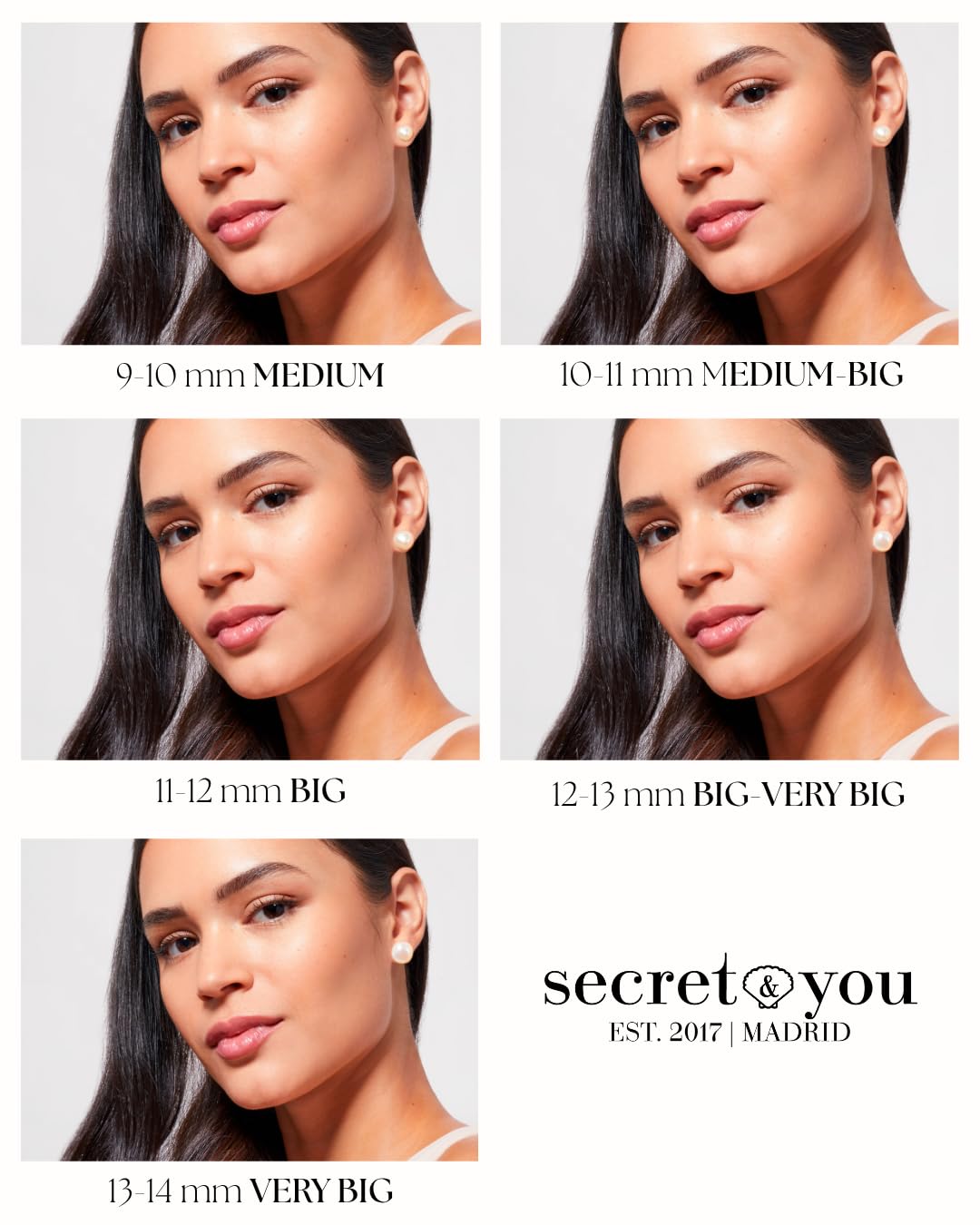 Secret & You Boucles d'oreilles pour femme en perlesde culture d’eau douce Keshi baroques blanches | Argent massif 925