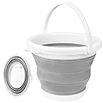 Collapsible Bucket with Handle 10L(2.6 Gallon), Portable Mop Bucket for Cleaning, Silicone Ice Buckets for Outdoor Camping Fishing Car Washing Household Cleaning Supplies, Large Plastic Wash Basin Tub