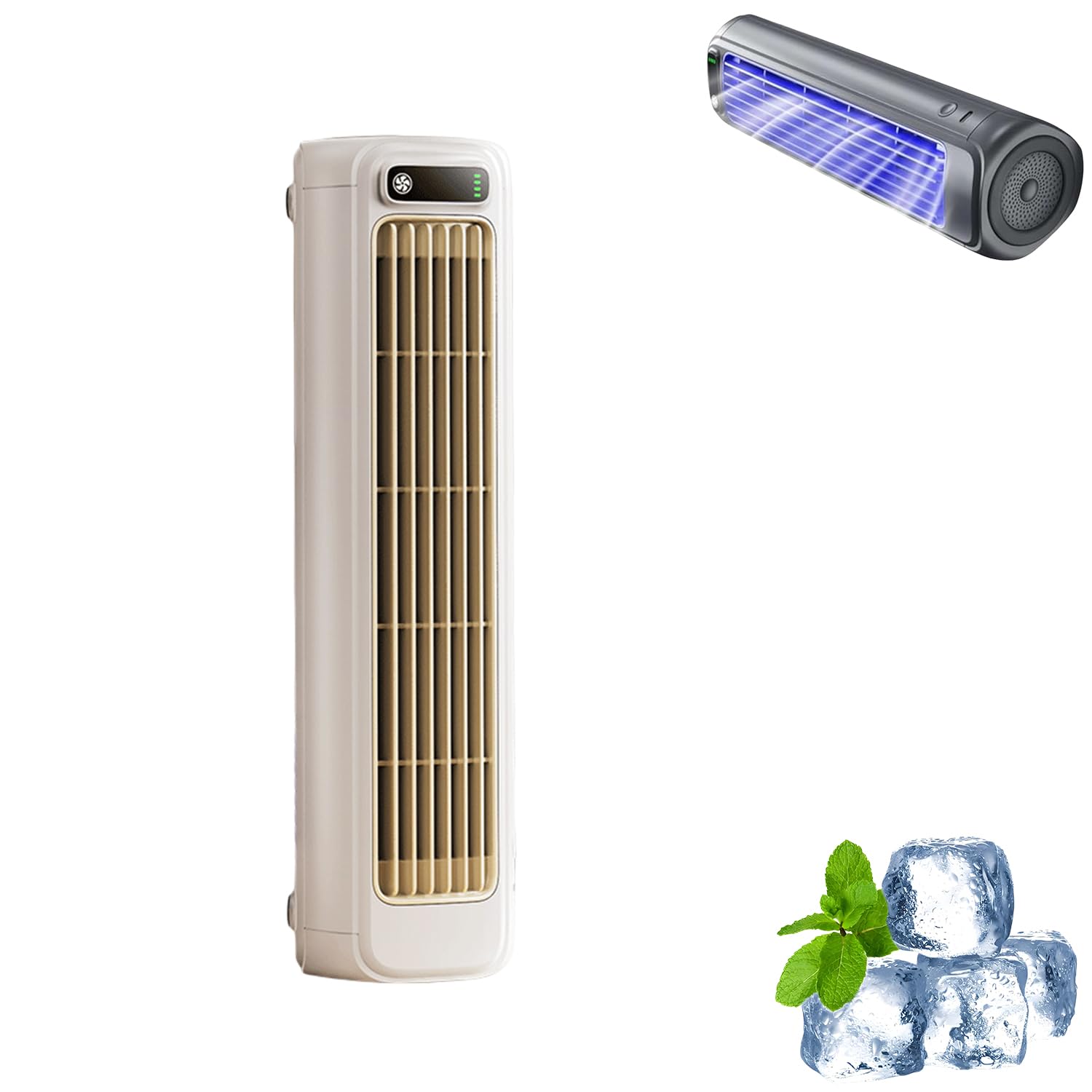 Coldeez Cooling Ace, 2026 New Cool Air Fan, Cooling Ace Portable Air Cooler, 3 Speeds Adjustable, Wireless Fan Bladeless Quie For Bedroom Office Home (White)
