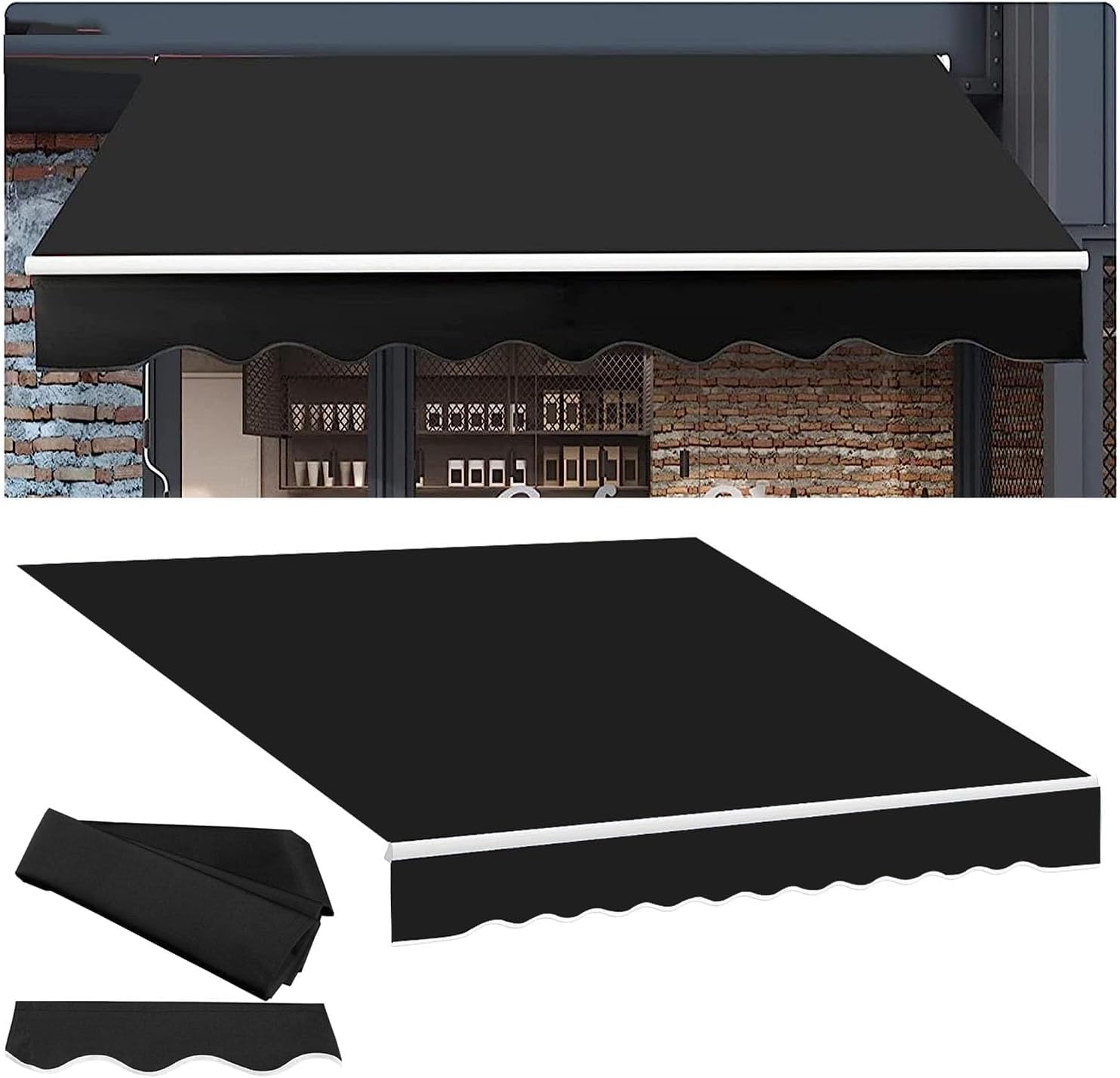 Toile de store banne 2x6m imperméable de haute qualité pour protection de terrasse