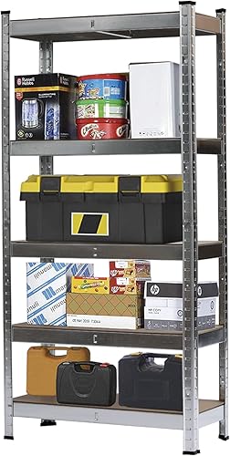Estantes de almacenamiento de 5 niveles ajustables de metal, estantes utilitarios, estantes de almacenamiento de garaje para almacén, garaje,