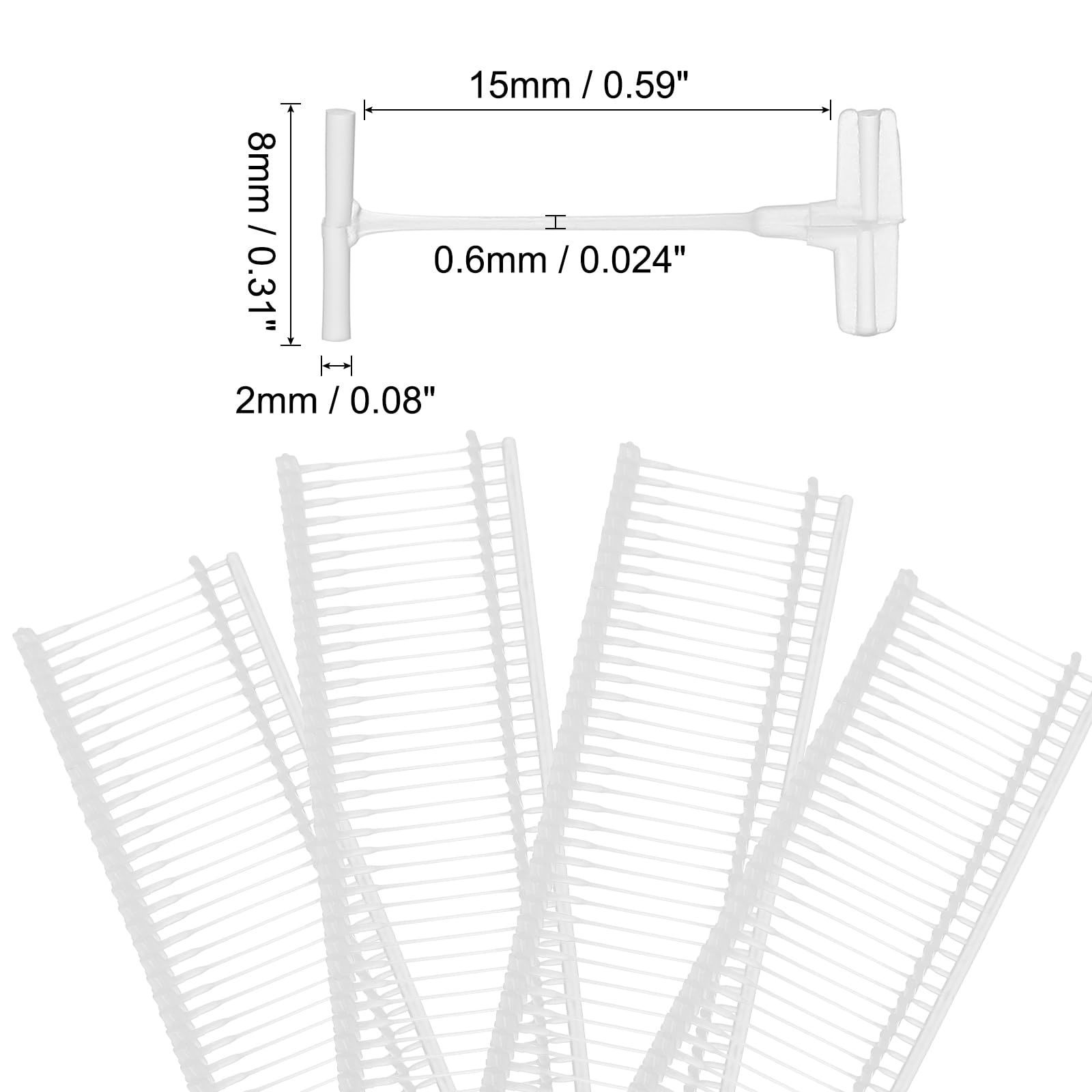 uxcell 3000pcs Standard Tagging Gun Fasteners 15mm Tagging Barbs Pins PP Plastic Tag for Price Tagging Gun, Clothing Tags Gun Attachments for Clothes Bag Fabric, White