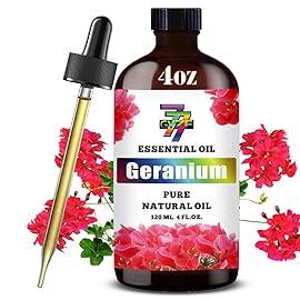 Geranium Essential Oil (4 oz/120 ml) - Geranium Oils for Aromatherapy, diffusers, humidifiers, Home fragrances, DIY Skincare, soap Making, DIY Candle, Relaxation, Yoga, and Meditation