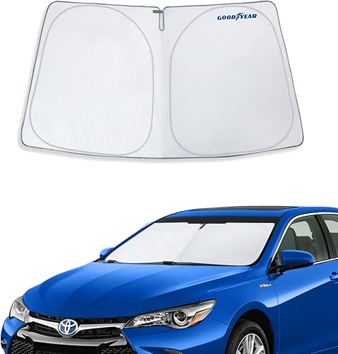 Goodyear GY008285 - Parasol plegable para parabrisas de automóvil de ajuste personalizado, protector solar de vehículo, protector solar para Toyota disponible en Yaxa El Salvador