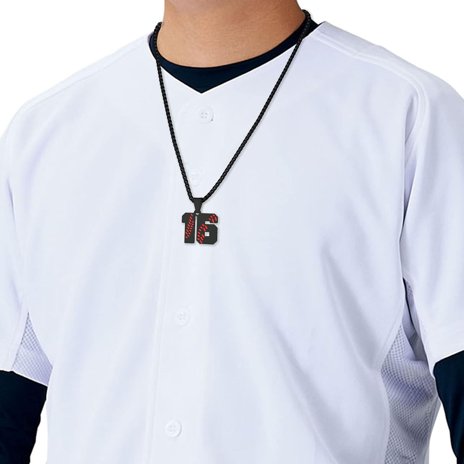 Suweibuke Inspiration Baseball Necklace - Stainless Steel Baseball Chain Number Pendant - Boys & Girls Gift - Image 5