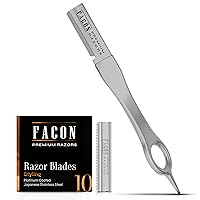 Vista 1 de Facón Beard Razor for Men - Professional Beard Shaping Tool Grooming Kit with 11 Replacement Blades, Mustache Shaper, Edger & Lineup, Premium