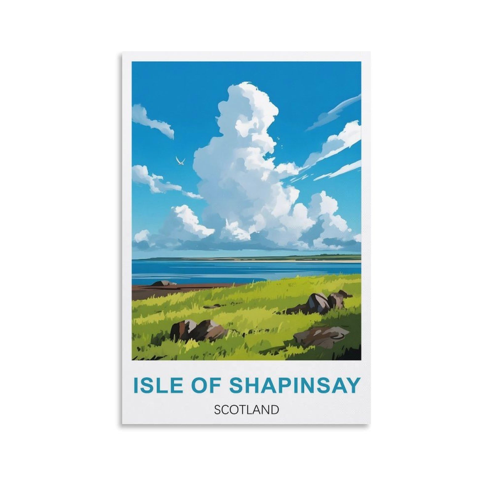 EZMLFA Diamond Art Kits Adults,Isle of Shapinsay Scotland,5D DIY Diamond Art Kits for Beginners Round Full Drill Diamond Painting for Home Wall Decoration Gift 50x60cm