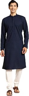 Men's Designer Chikankari Embroidered Kurta with Churidar Set (SQR) |21 Options|