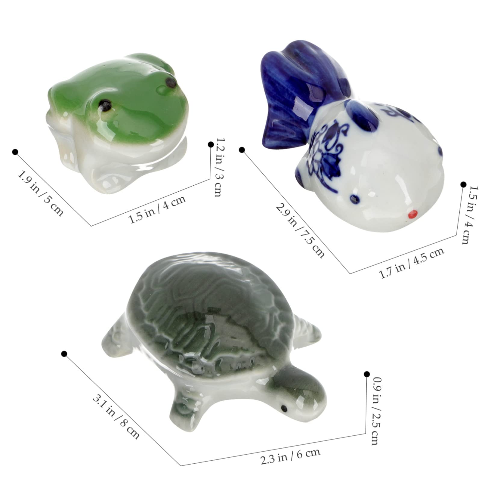 BESPORTBLE 12stücke Teiliges Schwimmende Tierfiguren Keramische Dekoration Für Aquarien Tierornamente Für Fischbehälter Schildkröte Frosch Und Fisch