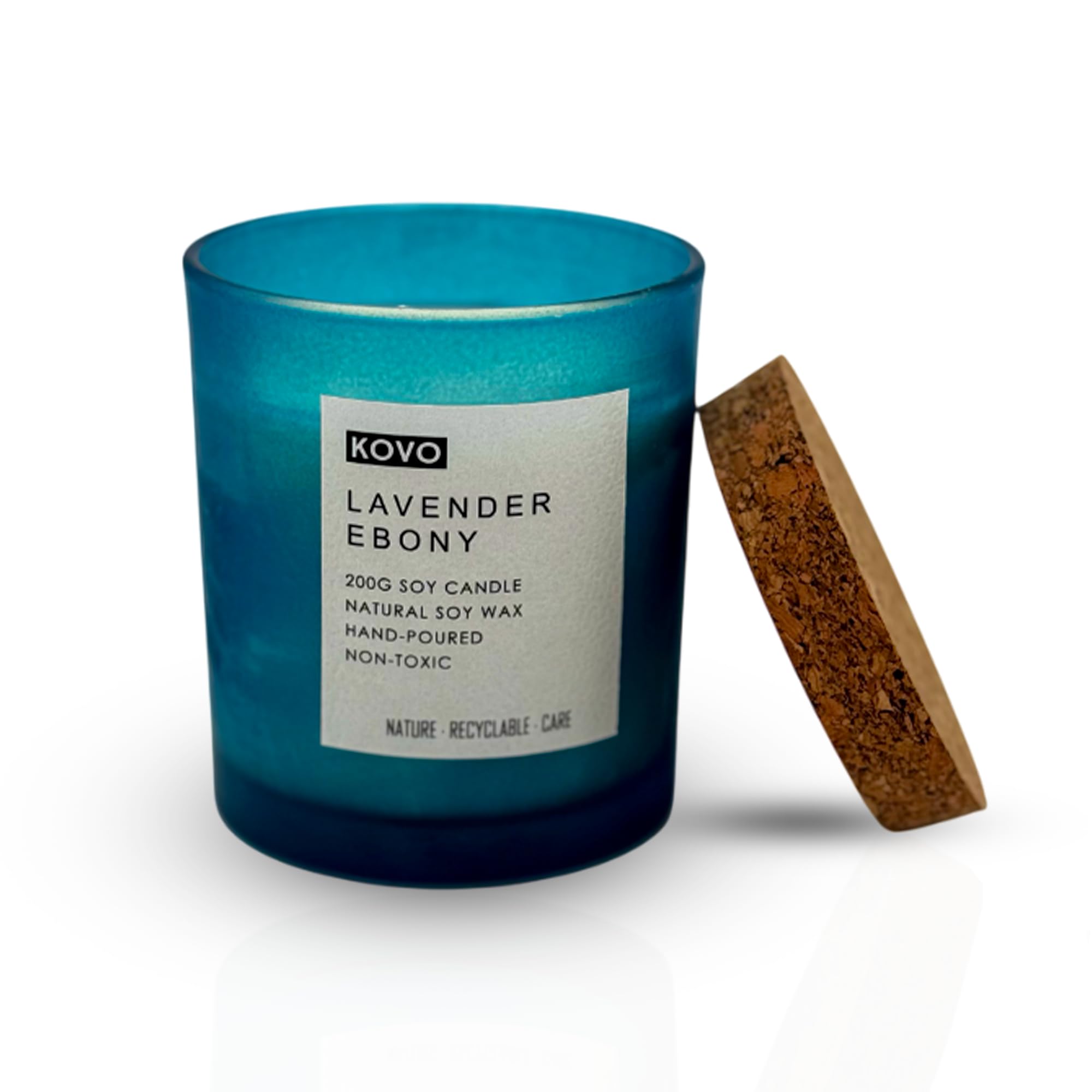 Lavender Ebony 200g Soy Wax Candle, Hand Poured, 50+ Hour Burn Time – Floral Aromatherapy Gift for Women & Men – Ideal for Relaxation, Home Décor, Bath, Yoga