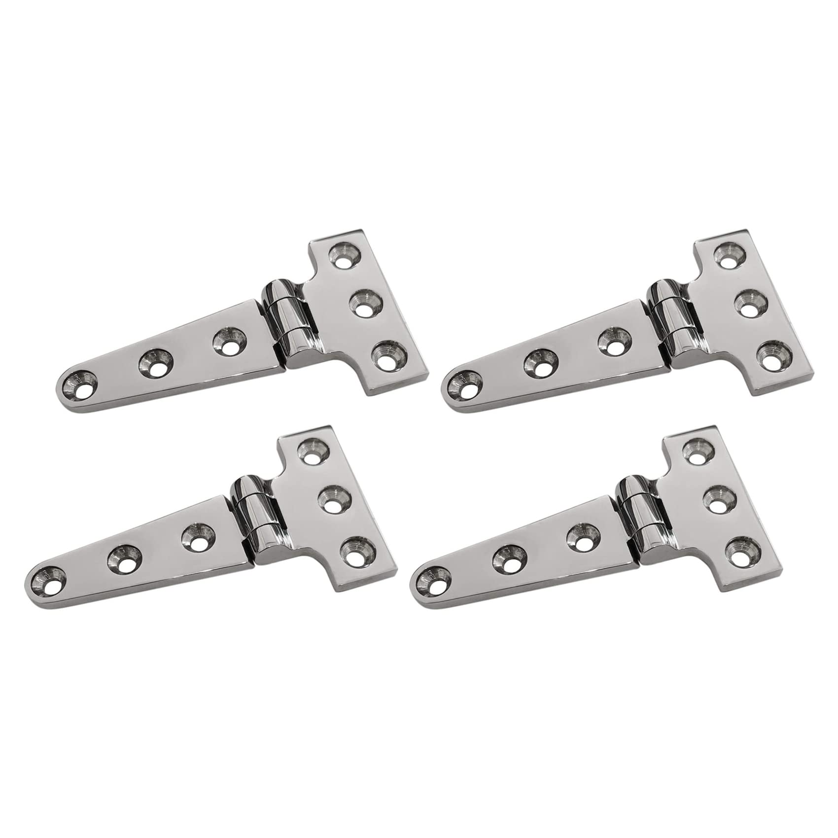 NIZEAMI 4 PCS Heavy Duty T Hinge 316 Stainless Steel Marine Grade Casting Hinge Door Hatch Hinge Boat