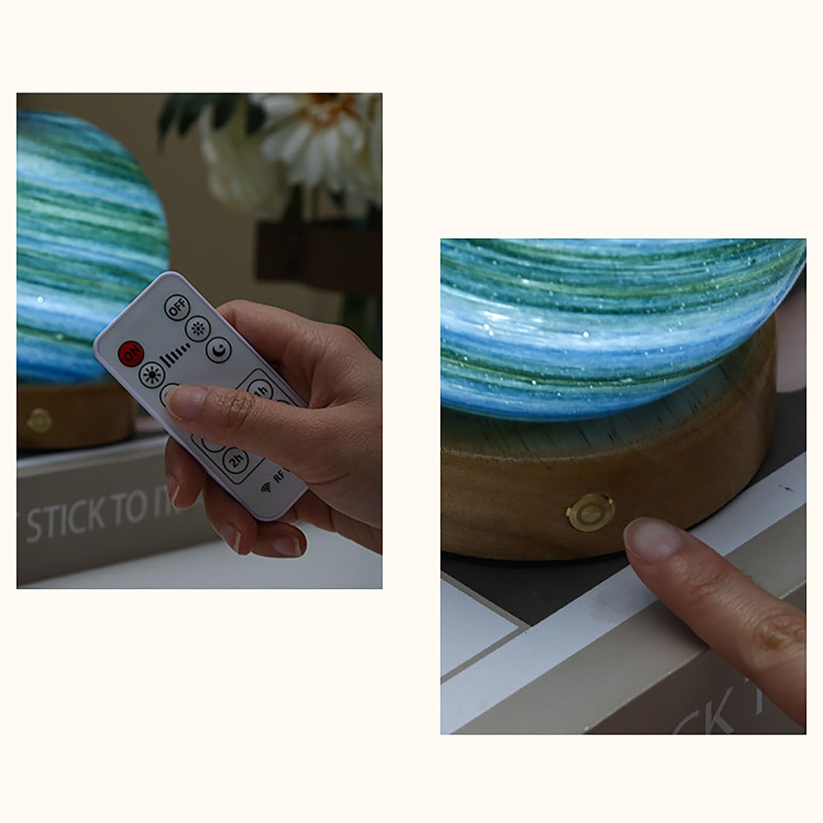 Lámpara De Luna, 3D Luna Lampara, Supporto In Legno E Carica USB, Control Táctil, Lámpara De Noche De 3 Colores, Regalos Para Niña, Chicos Chicas Regalos De Cumpleaños(B,100mm)