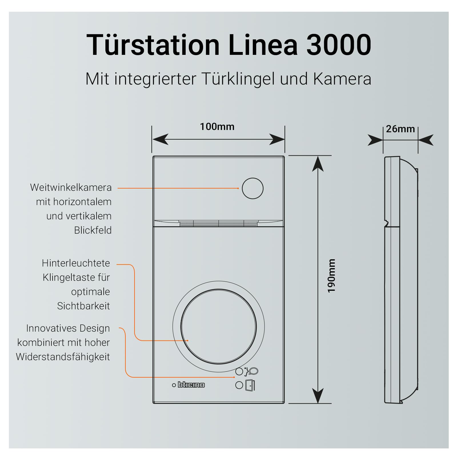 BTICINO, Flex‘ONE-Set Classe 300EOS with Netatmo + Linea 3000, erste smarte Wi-Fi-Video-Innenstelle mit integr. Alexa, 5"-Touchscreen, App Home+Security, 2-Draht-Technik, 363915