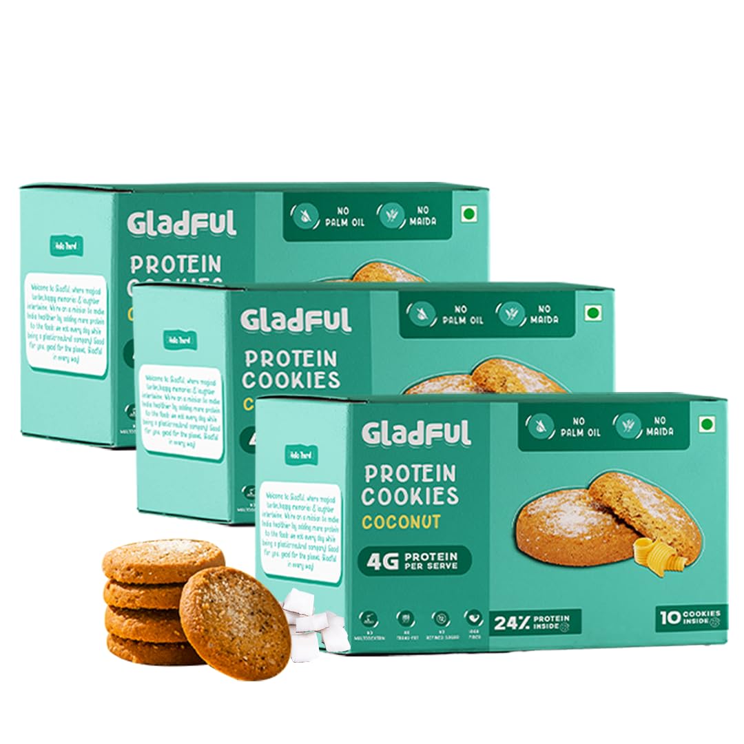 See full amazon price history chart for Gladful Coconut Butter Cookies (80 Gm) - Coconut Protein Cookies- No Maida, No Preservatives, High Protein, Healthy Snacks, Healthy Cookies (Pack Of 3), 240 Gm Gladful Coconut Butter Cookies (80 Gm) - Coconut Protein Cookies- No Maida, No Preservatives, High Protein, Healthy Snacks, Healthy Cookies (Pack Of 3), 240 Gm (B0CHB534CY) Amazon Price History, Amazon Price Tracker