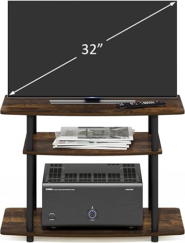 Miniatura 54 de Furinno Tools - Mesa de 3 niveles para TV., Madera, Roble francés gris/negro. Roble francés gris/negro.,Marron oscuro,Espresso / negro,Ámbar