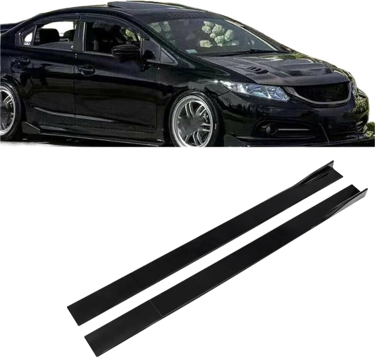 Compatible With Benz W211 W212 W213 E Class 2016-2019 78.7" Side Skirt Splitter Spoiler Lip Rocker Panel Extensions Body Kit Bumpers(Gloss Black)