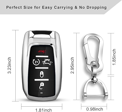 Miniatura 5 de QBUC Funda para llavero RAM con clip para llavero, funda de TPU suave compatible con Dodge Ram 1500 2500 3500 4500 5500 2020 2021 2022 Accesorios de