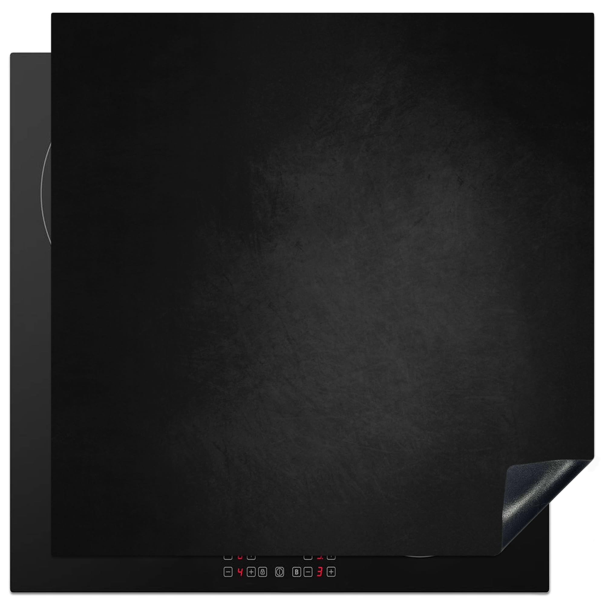 KitchenYeah© Induction Hob Protector Mat 30.7"x30.7" / 78x78 cm Cooker Top Protectors Cover Ceramic Covers Electric Hobs Vinyl Concrete - Black - Grey - Texture - Industrial