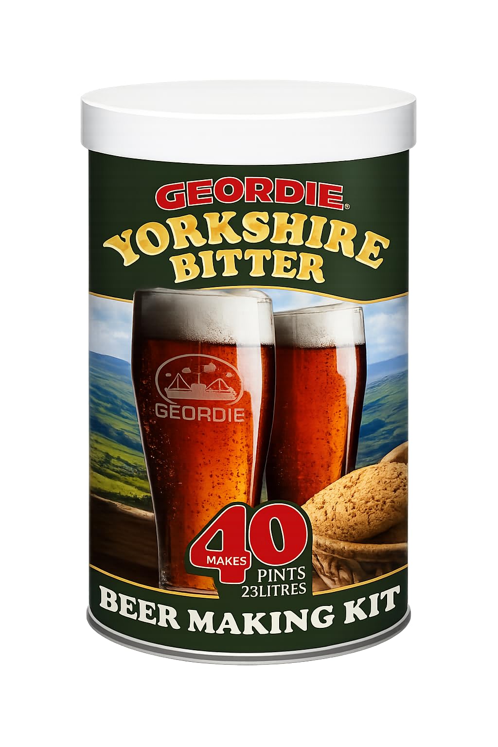 Geordie Beer Home Brew Making Kit, 40 Pints, Homebrew Ingredients Set with Airlock (Geordie Yorkshire Bitter)