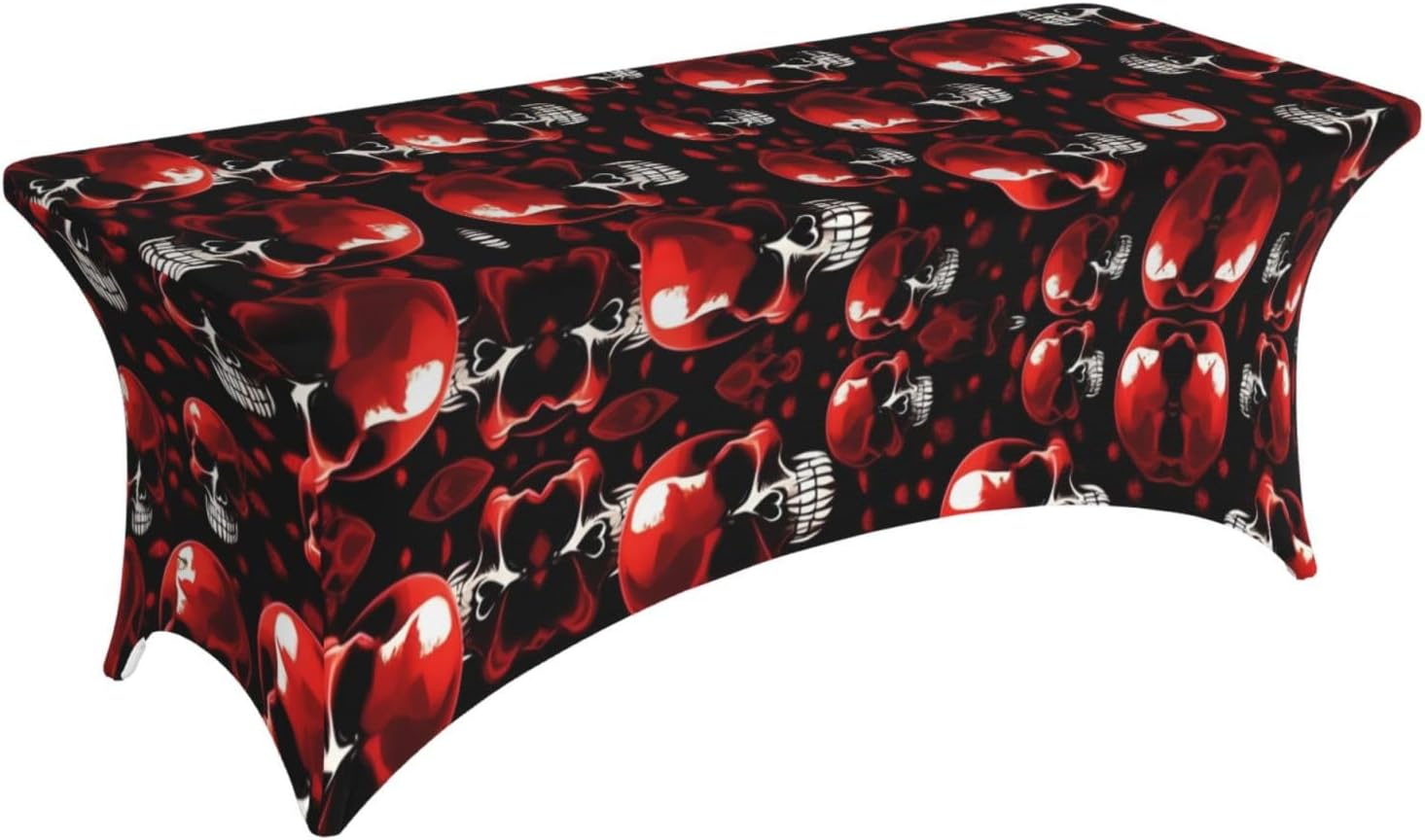 Red Skeletons Print Table Cover Rectangular Tablecloth for 6-Foot Tables for Wedding Banquets Outdoor