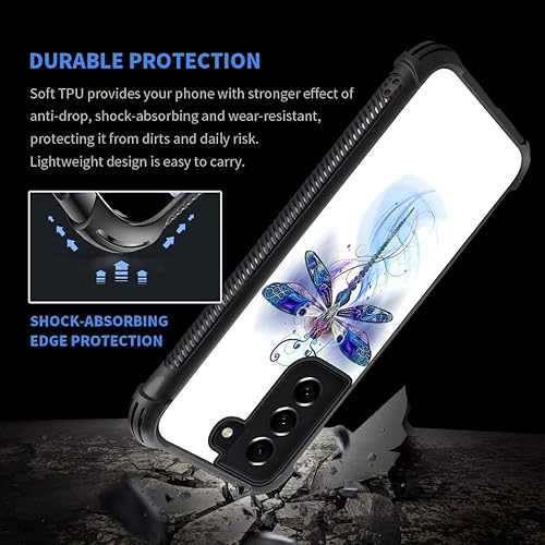 Vista 138 de Funda compatible con Samsung Galaxy S21 Plus, diseño gráfico de bandera de águila en blanco y negro, acrílico, a prueba de golpes, antiarañazos