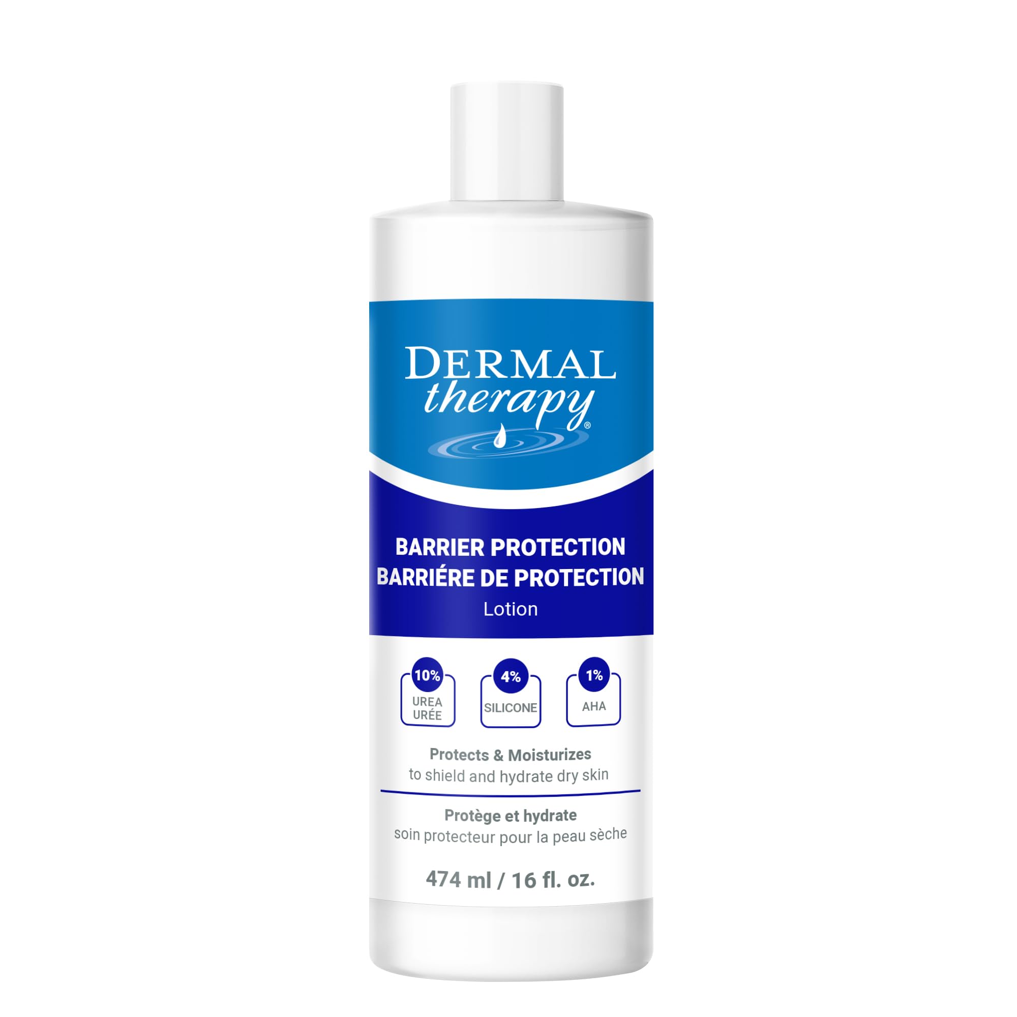 Barrier Protection Lotion - Protects Skin from Irritants & Moisturizes with 10% Urea - Ideal for Eczema, Gloves, Swimmers & More - Non-Greasy, Fragrance-Free - 16 fl oz / 474 ml