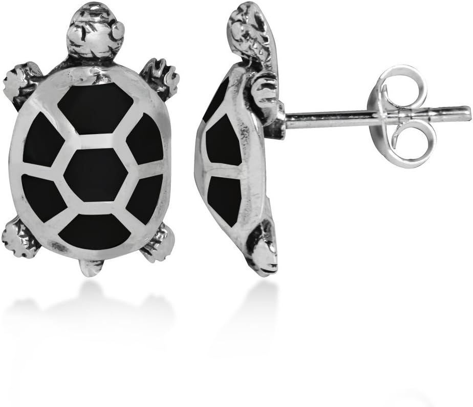 Silvershake 925 Sterling Silver Turtle Post Earrings