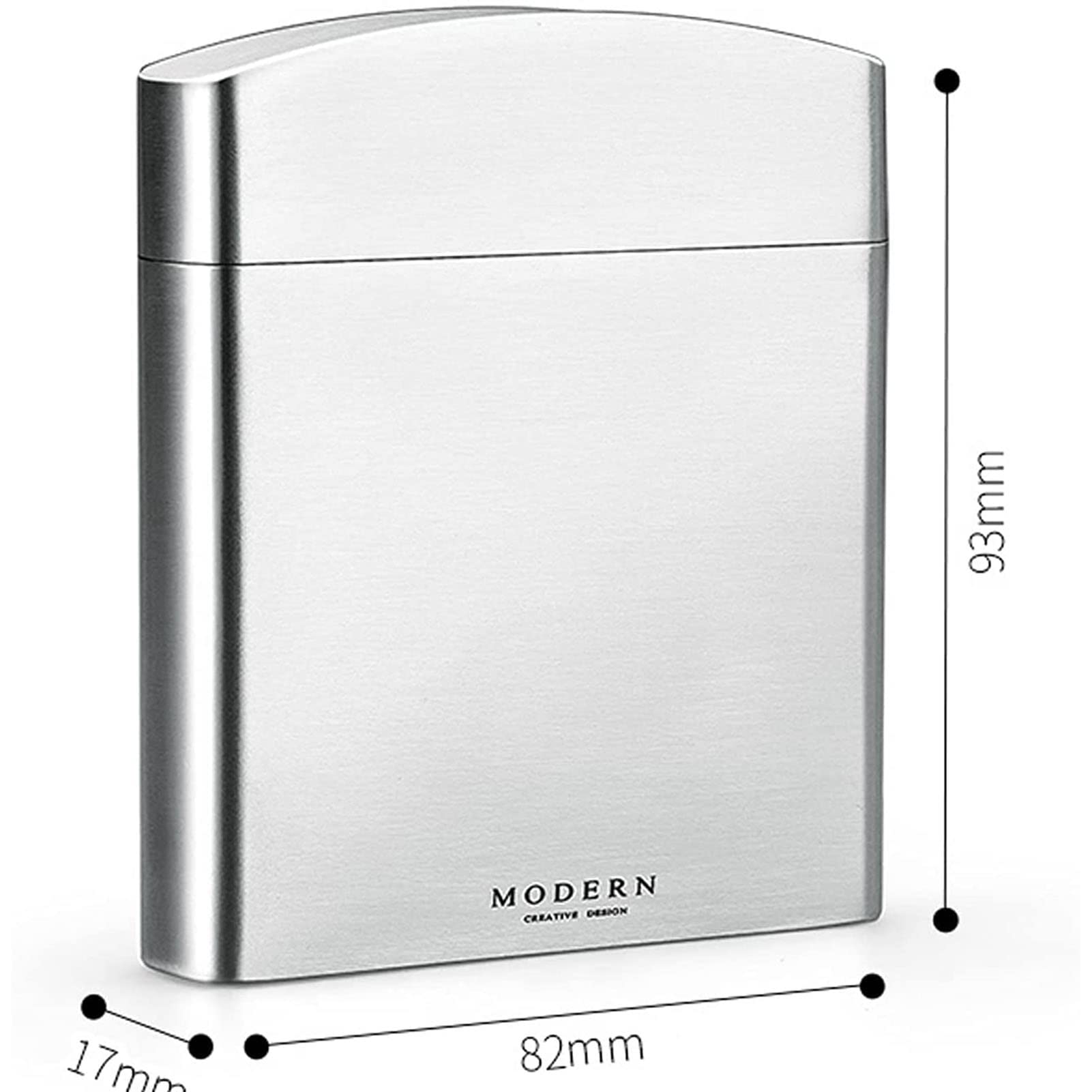 Metalowe pudełko na papierosy (20 pojemności) - etui na papierosy ze szczotkowanego aluminium, papierośnica ze stali nierdzewnej, obsługa jedną ręką, przenośne metalowe pudełko na papierosy