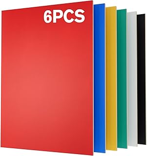 6 Pack Pre-Painted Colored Plywood Sheets, 11.7" x 8.27" x 1/8 (3mm) Thin Basswood Sheets Ideal for Laser Cutting, Engraving, DIY Crafts & Model Making (6 Colors Mixed)
