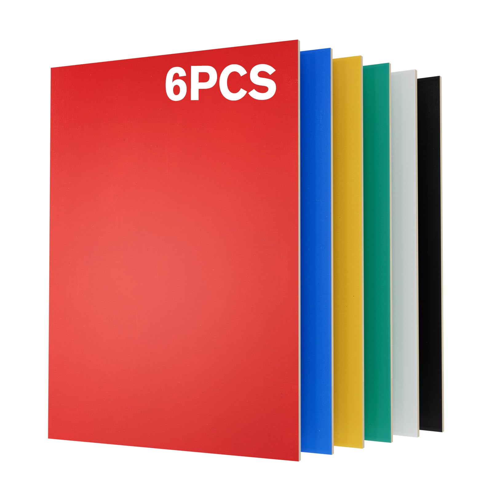 Creatorally 6 Pack Pre-Painted Colored Plywood Sheets, 11.7" x 8.27" x 1/8 (3mm) Thin Basswood Sheets Ideal for Laser Cutting, Engraving, DIY Crafts & Model Making (6 Colors Mixed)