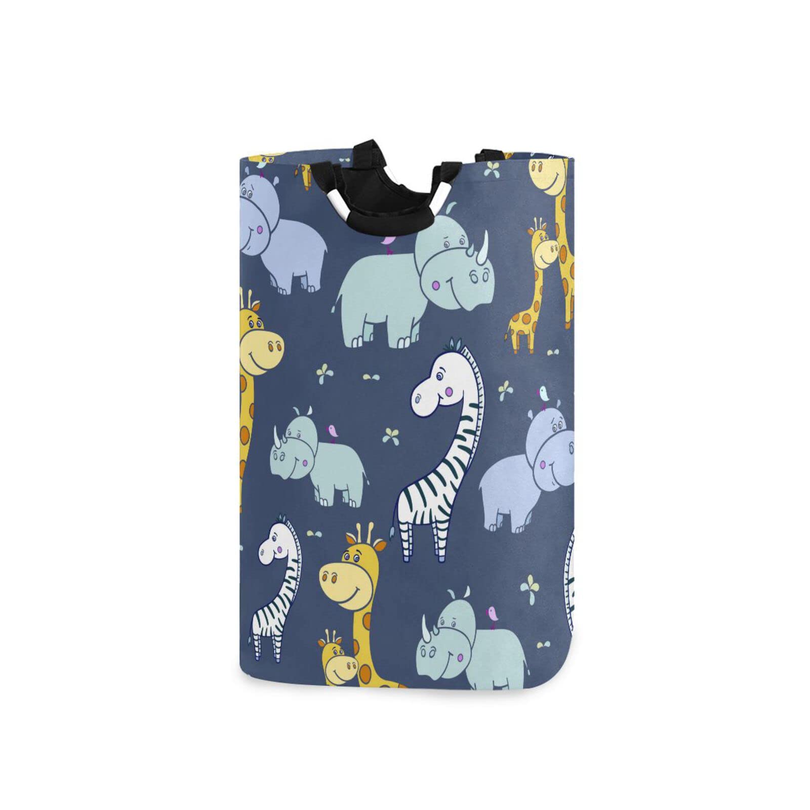 HIYAGON Cesto Portabiancheria Pieghevole Impermeabile In Tela - Grande Contenitore Per Giocattoli, Biancheria E Accessori (Animali Colorati)