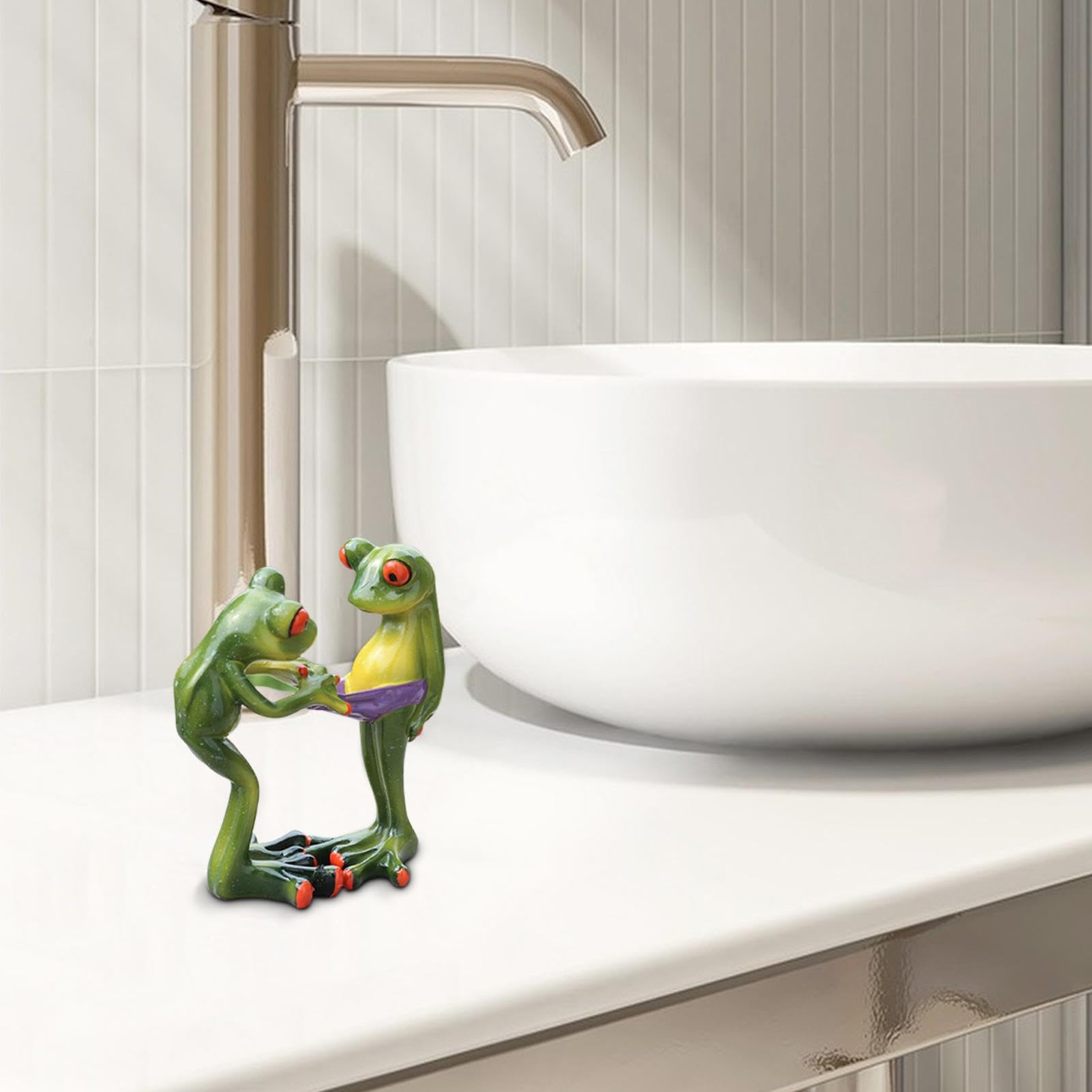 Amazon.co.jp: zwxqe 面白いカエルアート | 卓上像 | 恋人の彫刻