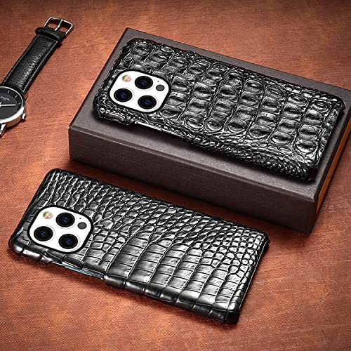 Coque fine en cuir de crocodile véritable pour iPhone 13 Mini - 7