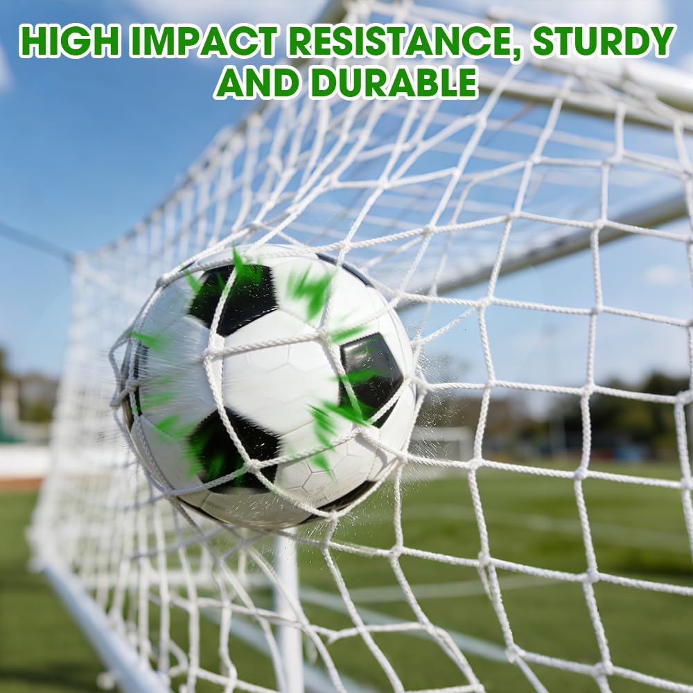 mizikuu Fußballtornetz 1.2 * 0.8m, Faser Fußball-Tornetz Weiß für 3er-Spielfeld Leicht Tragbar Einfache Montage PP-Material Robustes Fußballnetz für Training Garten