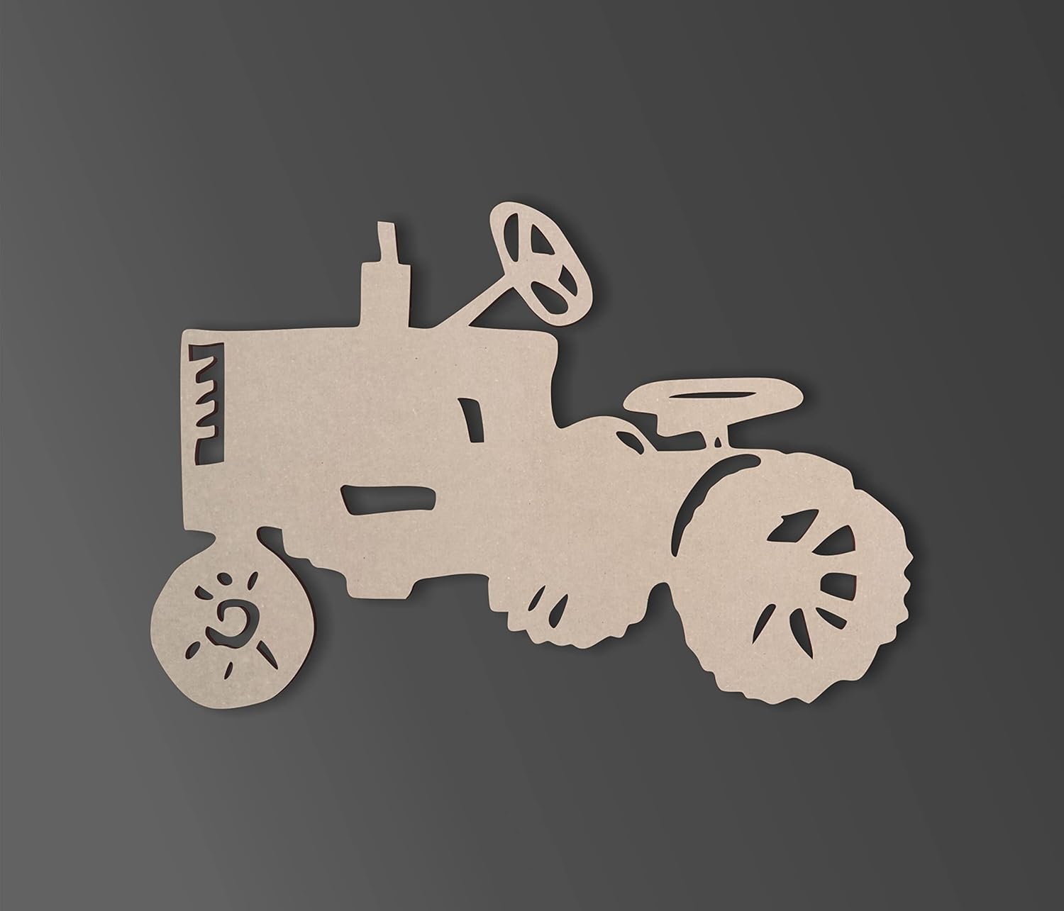 Jess and Jessica Wooden Shape Tractor Wall Art 24"x1/4" Thick – Home Decor Accent for Wall Hanging and DIY Crafts, Unfinished MDF Wood Cutout for Room Decor in Bedroom, Living Room or Home Office Use