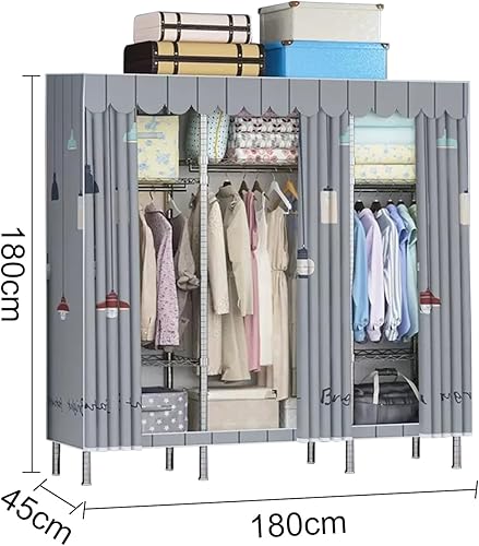 Miniatura 5 de Armario portátil, armario con funda de tela Oxford, organizador de almacenamiento de ropa, estantes de armario de ropa, organizador de ropa, armario