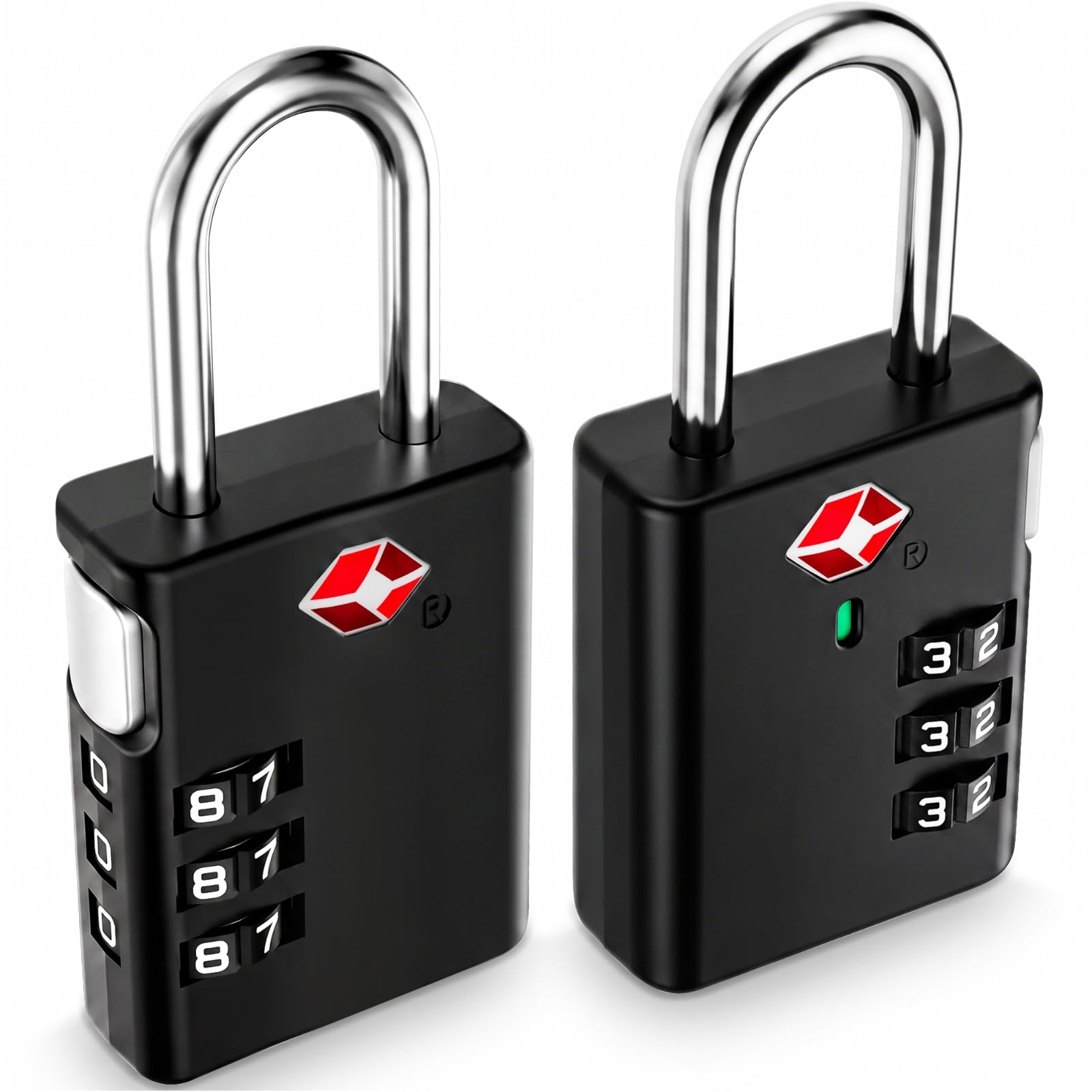 LUGGEX TSA Locks for Luggage, Luggage Locks TSA Approved (Black,2)