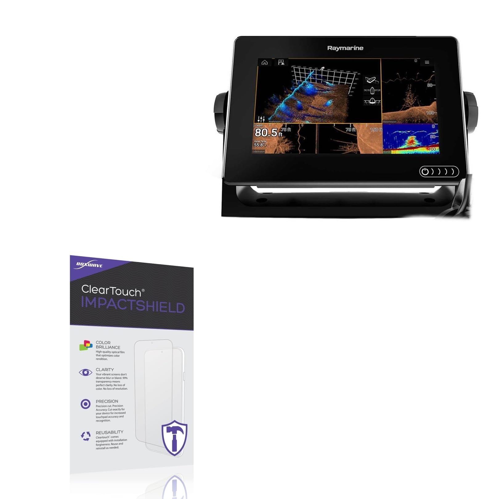 BoxWave Screen Protector Compatible with Raymarine Axiom+ 7 - ClearTouch ImpactShield (2-Pack), Impenetrable Screen Protector Flexible Film