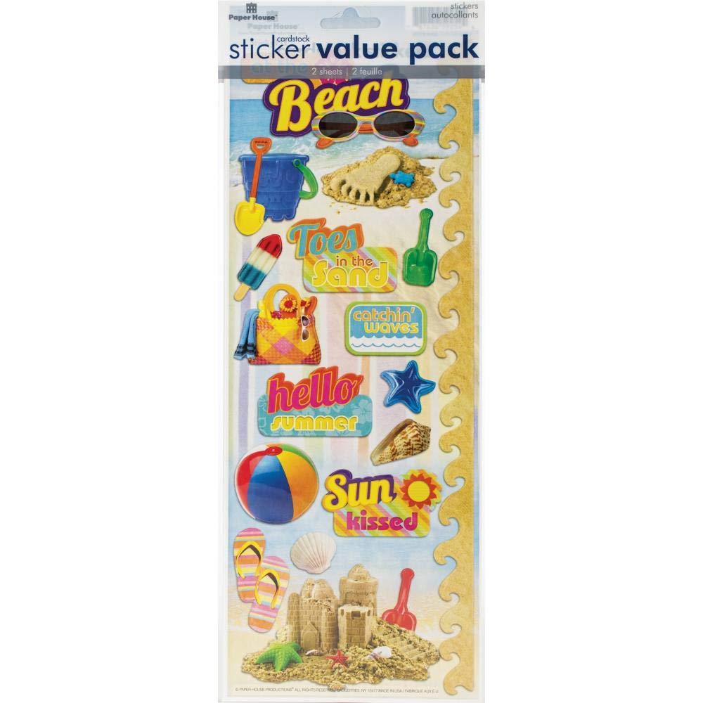 Autocollant en papier motif plage pour personnaliser vos albums de vacances et carnets de bord