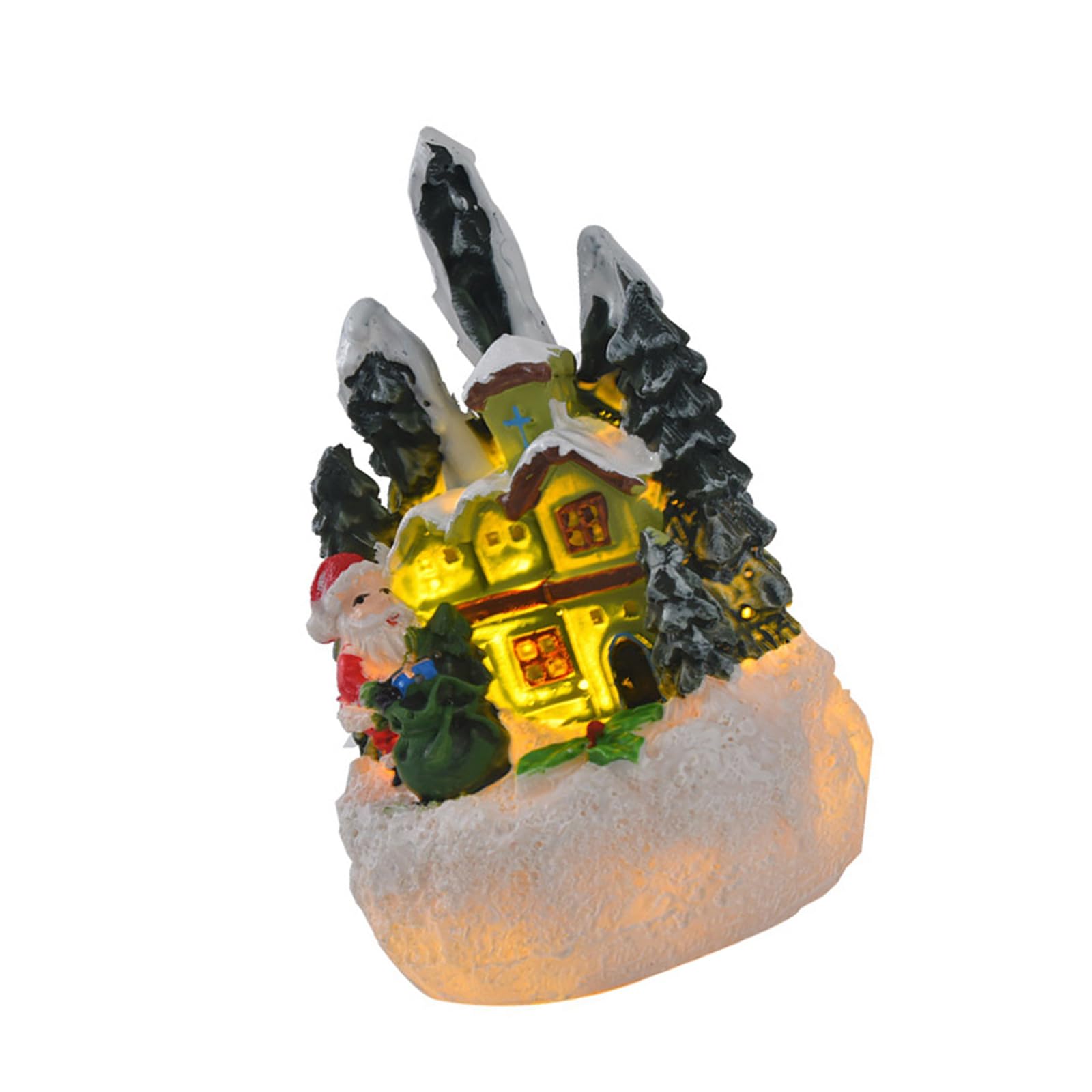 carotoe Christmas Decorative Ornament Resin Santa/Snowman House Sculpture Living Room Desktop Decoration Party Accessory Home Christmas Decoration