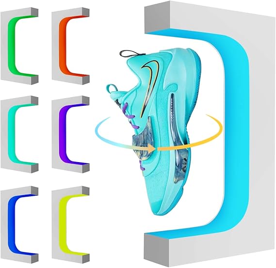 Jehupa levitating shoe display, floating sneaker rack with led co…