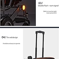 Vista 3 de Silla de ruedas eléctrica de aluminio, silla de ruedas eléctrica de lujo para adultos, motor de potencia máxima de 500 W, batería de largo alcance