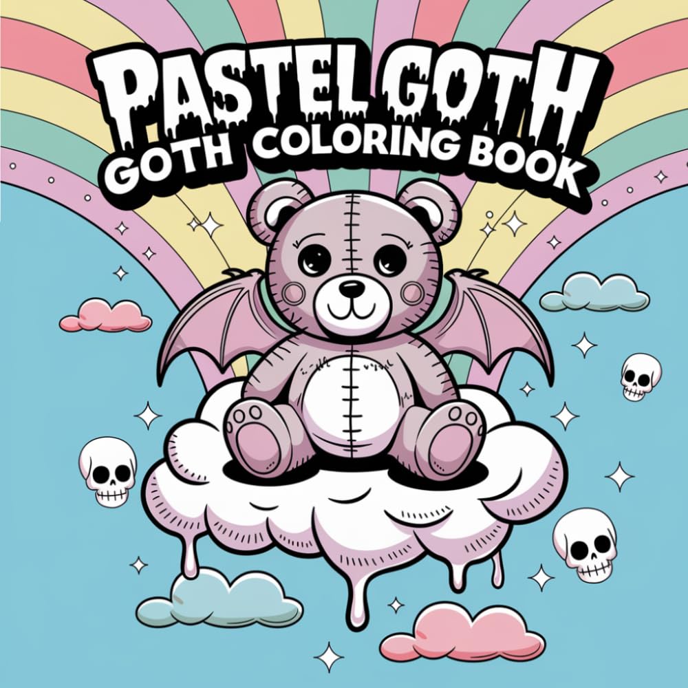 Easy Pastel Goth Coloring Book Pages: Bold & Simple Pastel Goth Designs for All Ages — Relaxing, Fun & Stress‑Relief Coloring with Large, Easy‑to‑Color Art