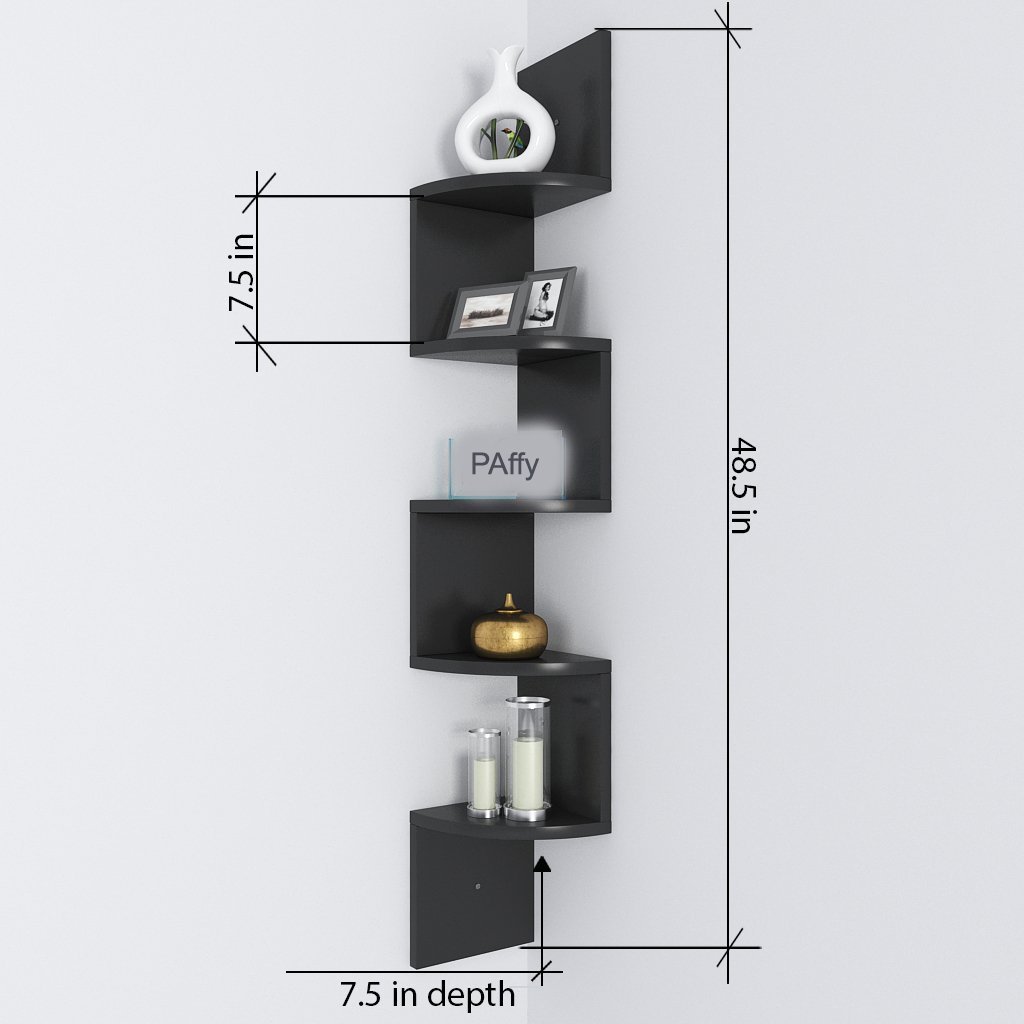 GRAZIA 5 Layer Wooden Stand for Decor and Corner Cabinet for Home Furnishing 5-Tier Corner Stand -Made in India