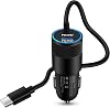 Pixel 7a Car Charger Type C for Google Pixel 77 Pro66a6 Pro5a54a44 XL3 XL33a XL3a2,Galaxy S23A54,60W 2-Port Super Fast Car Charger Adapter PD 30W & PD 30W Built-in 3ft Type C Cable