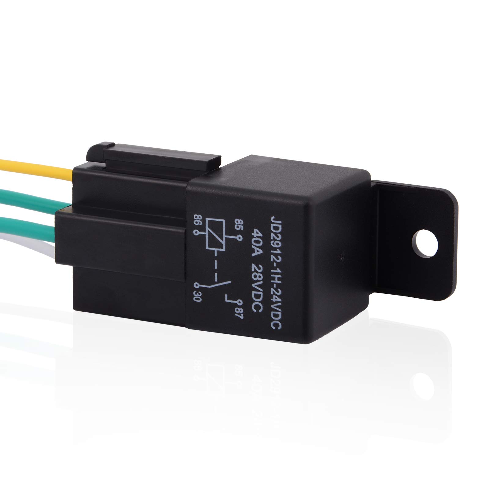 Ehdis 2 sztuki przekaźników samochodowych 24 V 40 A 4 pin samochodowy przekaźnik Spst nr modelu: JD2912-1H-24VDC 40A 28VDC, przełącznik samochodowy przystawki