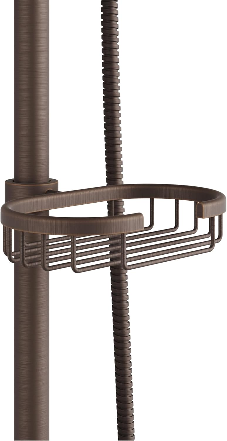 PULSE ShowerSpas Kauai III Oil-Rubbed Bronze Rain Shower Head with Handheld Spray - 1.8 GPM, 8" Showerhead, 5-Function HandShower, Adjustable Slide Bar - Shower Heads with Handheld Spray Combo
