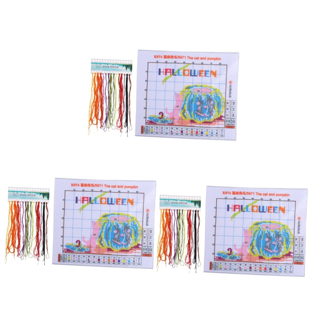 Kit broderie point de croix Halloween pack complet pour apprendre facilement